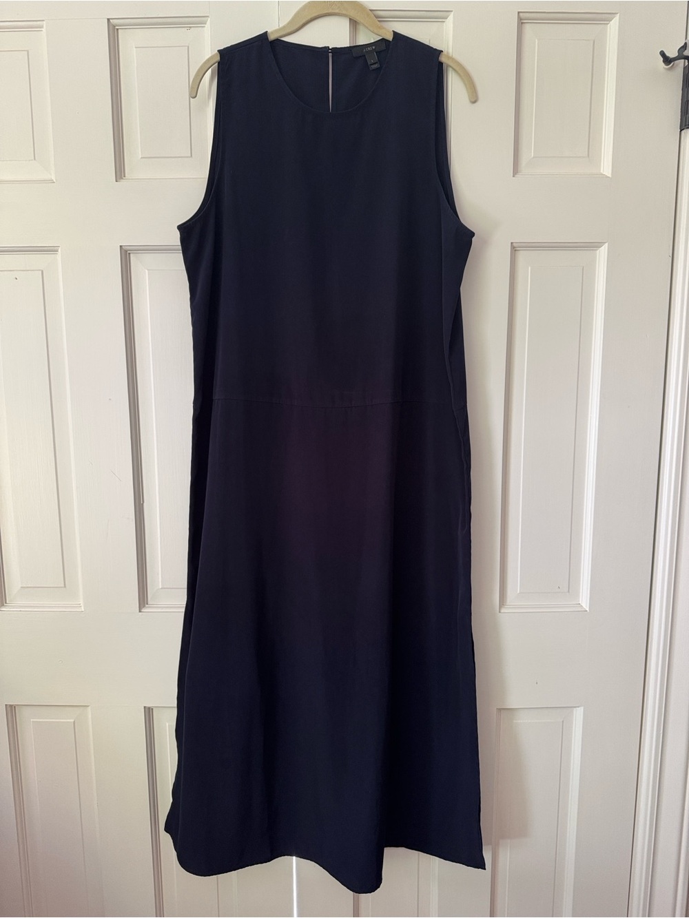 J. Crew Sleeveless Dark Navy Silk Maxi Dress